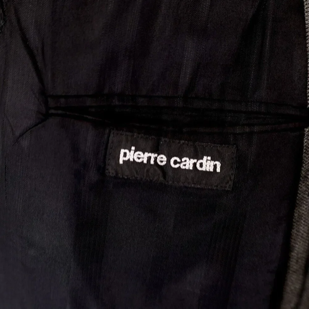 Pierre Cardin Textured Tweed Wool Gray Check 2 Button‎ Blazer 44L